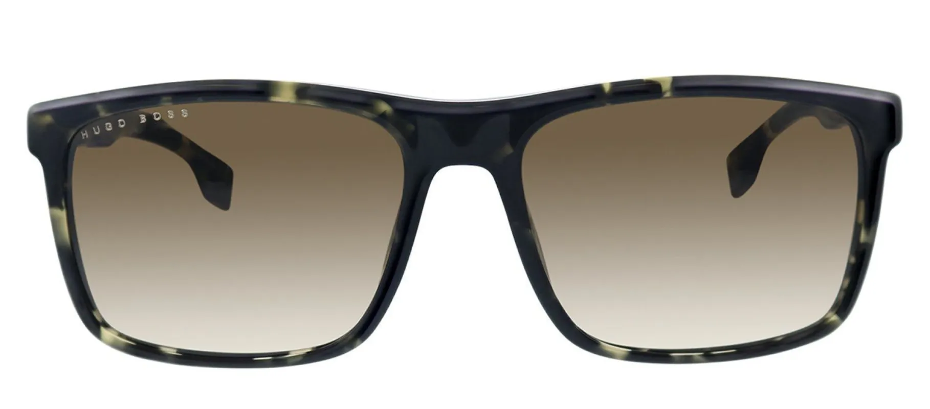 Hugo Boss BOSS 1036/S WR7 Rectangle Plastic Black Sunglasses with Brown Gradient Lens made by Gaffos