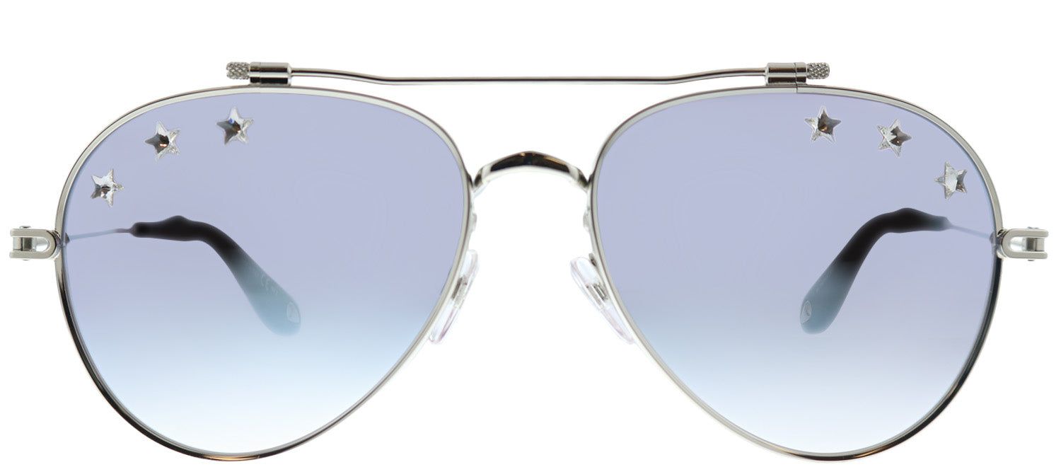 Givenchy GV 7057/N Stars GKZ Aviator Metal Silver Sunglasses with Blue Mirrored Gradient Lens sold by Gaffos
