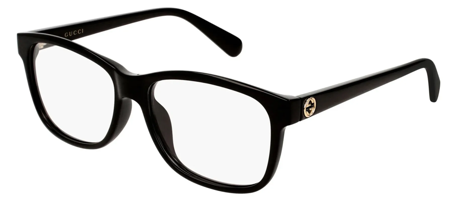 Gucci GG 0374OA 001 Rectangle Plastic Black Eyeglasses with Logo Stamped Demo Lenses sold by Gaffos