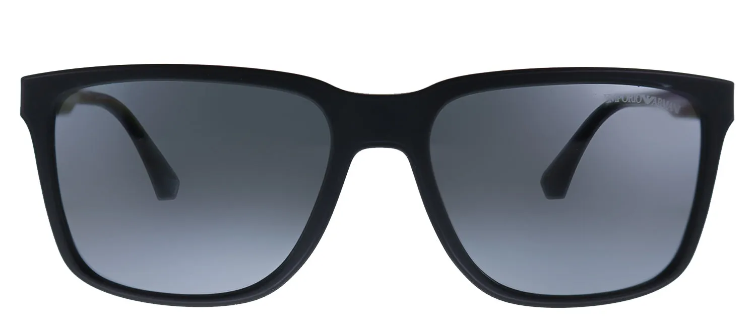 Emporio Armani EA 4047 506381 Square Plastic Black Sunglasses with Grey Polarized Lens sold by Gaffos
