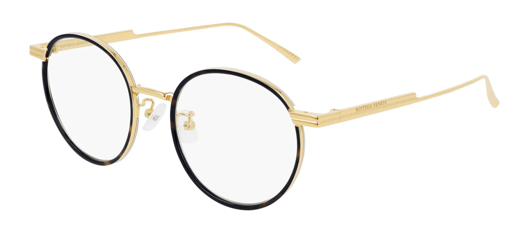 Bottega Veneta NEW CLASSIC BV 1017O 003 Round Metal Gold Eyeglasses with Logo Stamped Demo Lenses sold by Gaffos