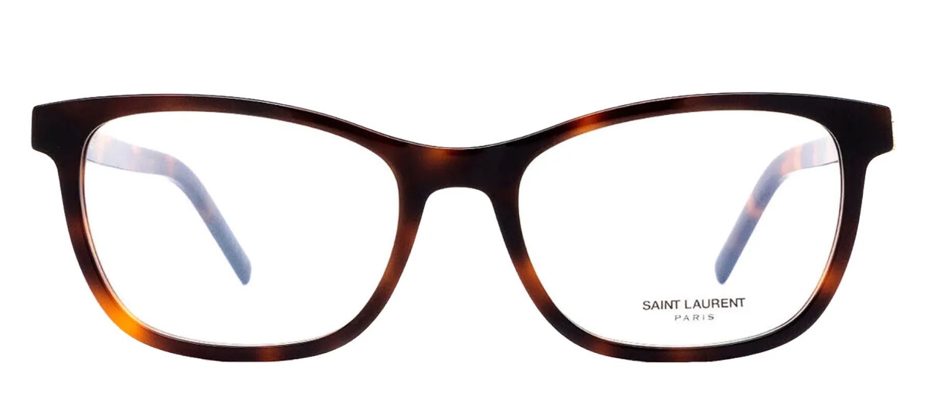 Saint Laurent MONOGRAM SL M121O 002 Square Plastic Havana Eyeglasses with Logo Stamped Demo Lenses sold by Gaffos