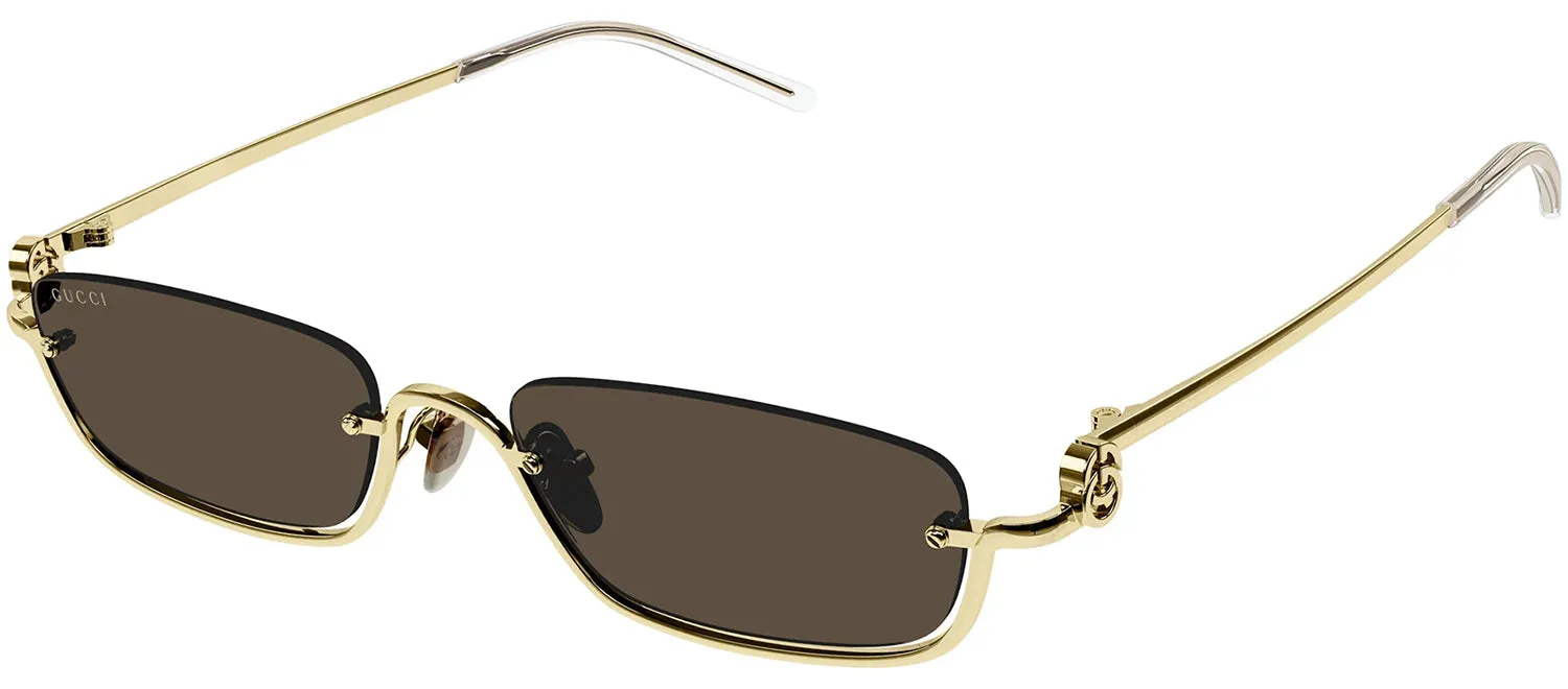 Gucci GG 1278S 001 Semi-Rimless Metal Gold Sunglasses with Brown Lens sold by Gaffos product image thumbnail 2