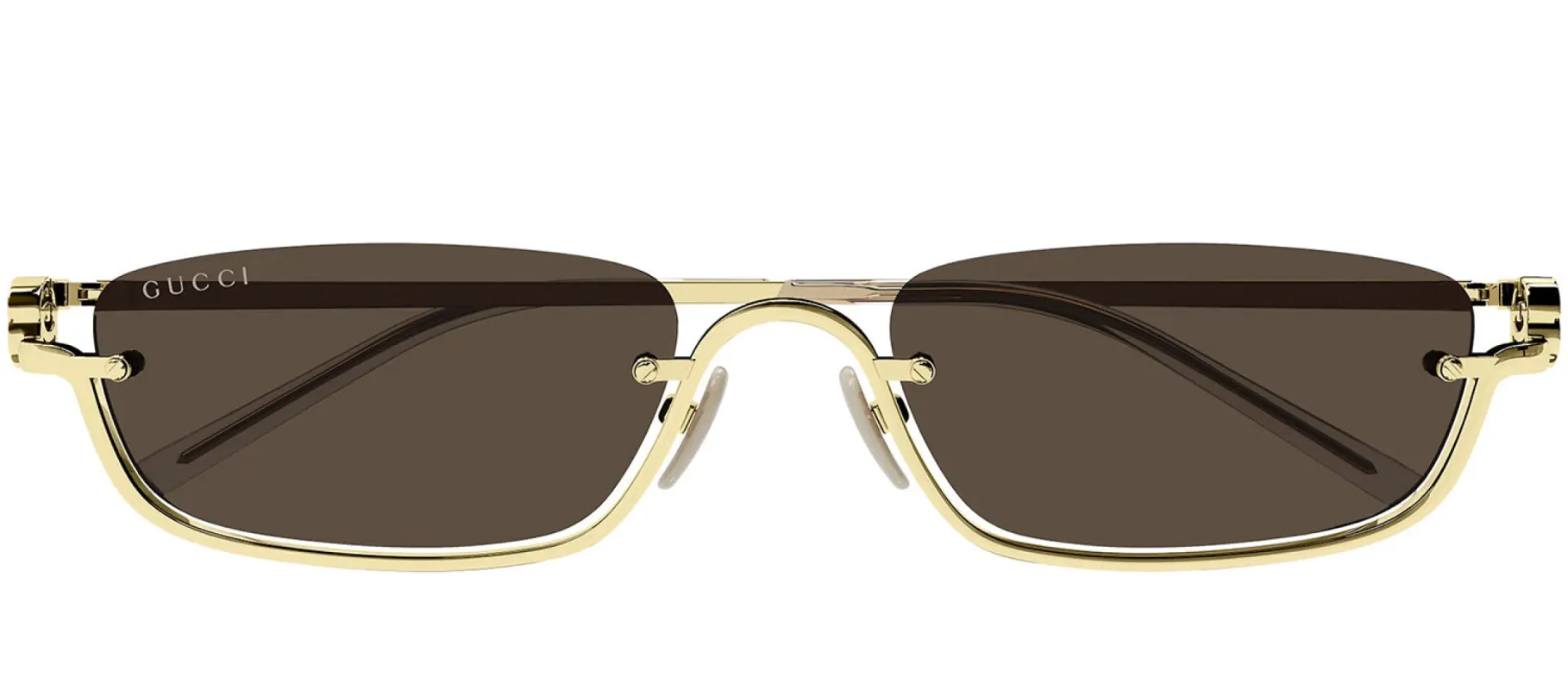 Gucci GG 1278S 001 Semi-Rimless Metal Gold Sunglasses with Brown Lens sold by Gaffos