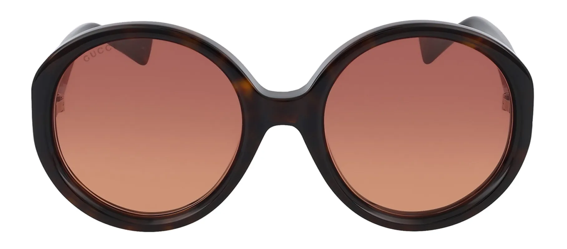 Gucci GUCCI LOGO GG 1256S 002 Round Plastic Havana Sunglasses with Red Gradient Lens sold by Gaffos