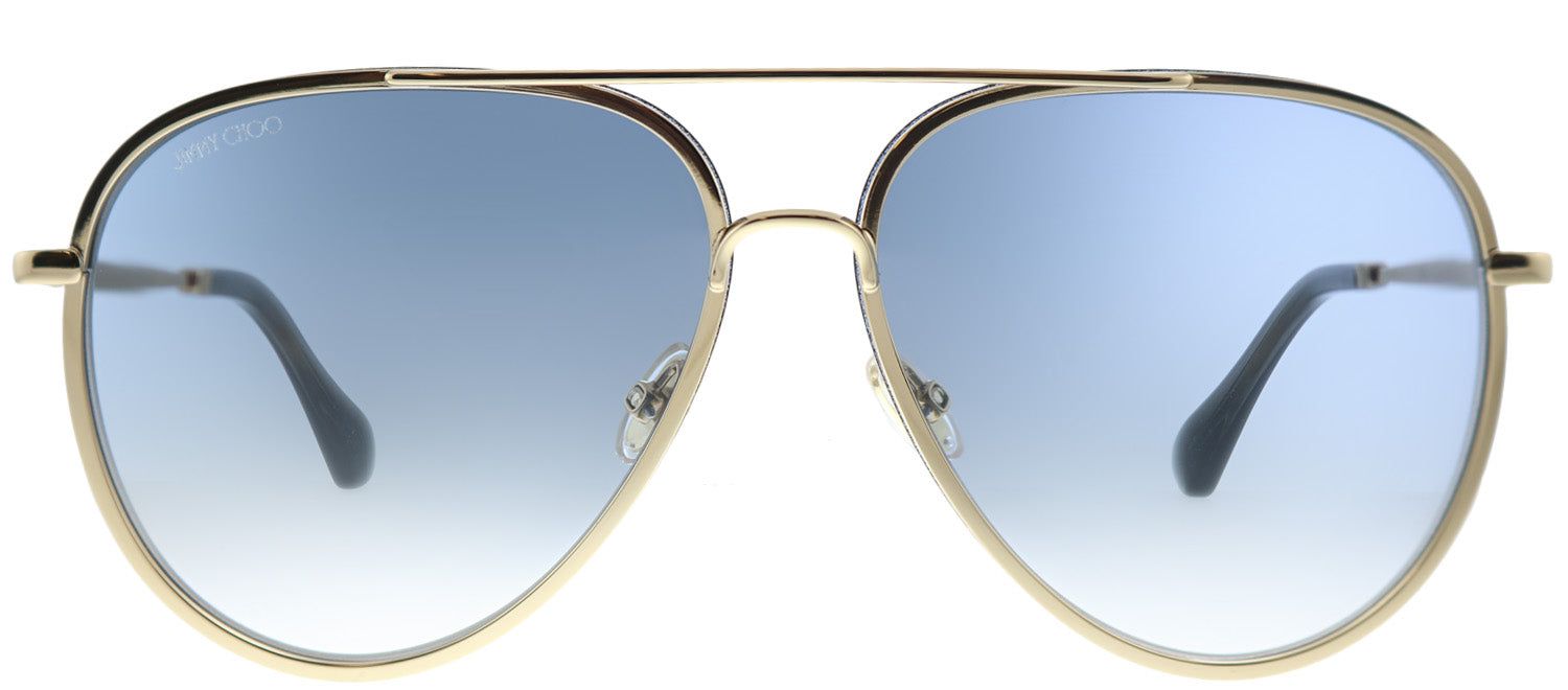 Jimmy Choo JC Triny LKS Aviator Metal Gold Sunglasses with Blue Gradient Lens sold by Gaffos