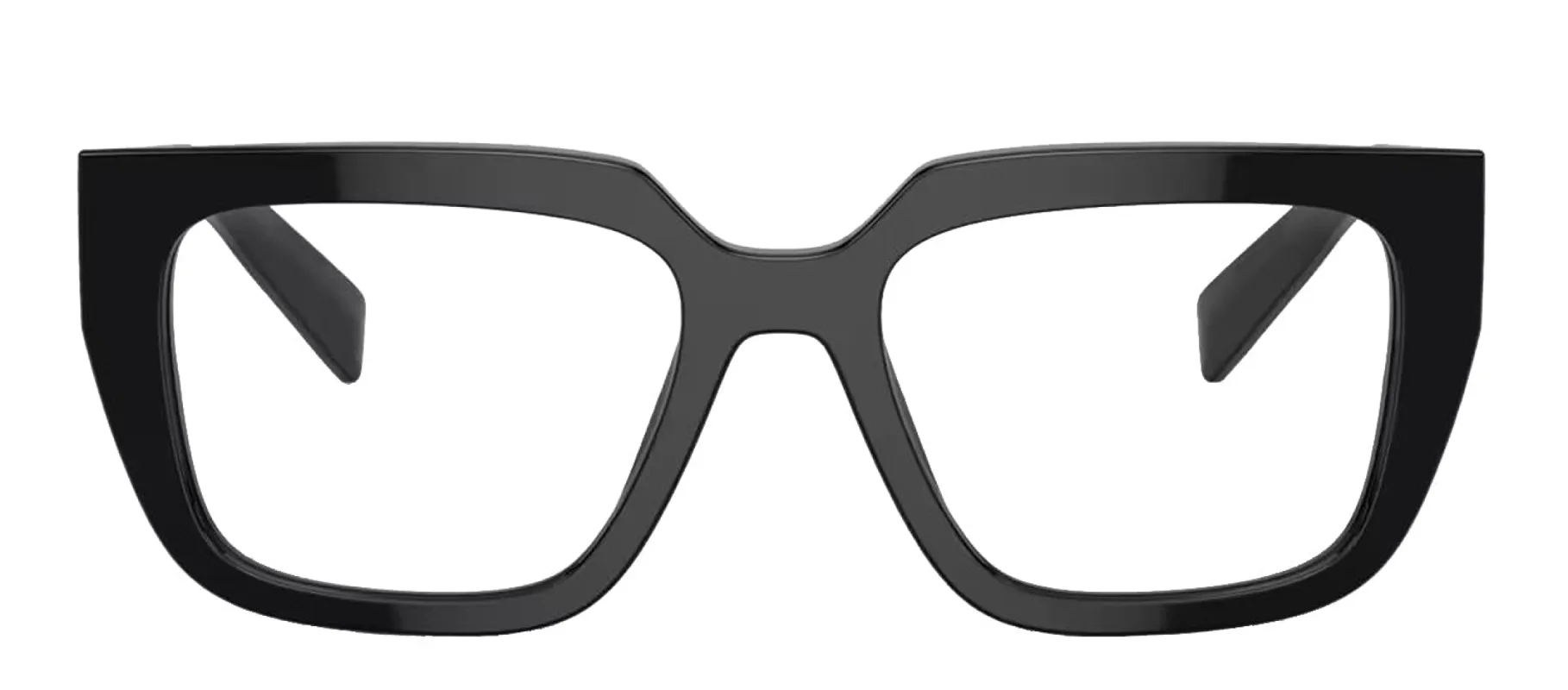 Prada PR A03V 16K1O1 Geometric Plastic Black Eyeglasses with Logo Stamped Demo Lenses sold by Gaffos