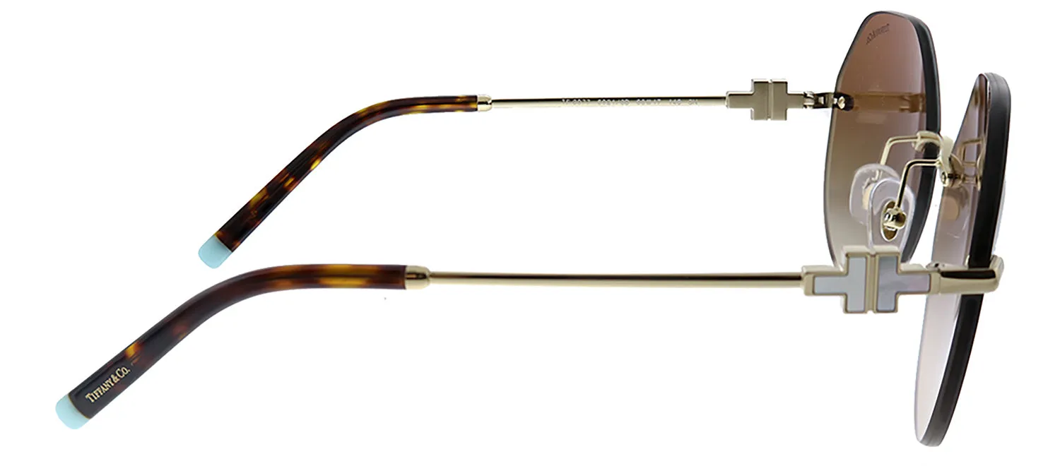 Tiffany & Co. TF 3077 60213B Geometric Metal Gold Sunglasses with Brown Gradient Lens sold by Gaffos product image thumbnail 3