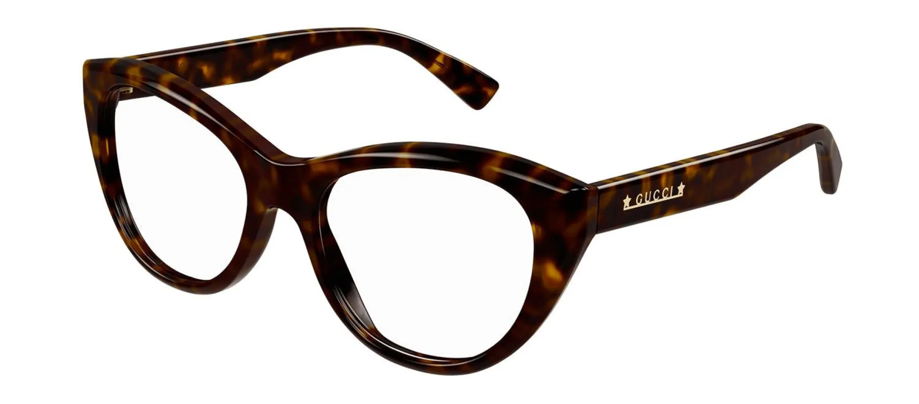 Gucci GG 1172O 002 Cat-Eye Plastic Havana Eyeglasses with Logo Stamped Demo Lenses sold by Gaffos