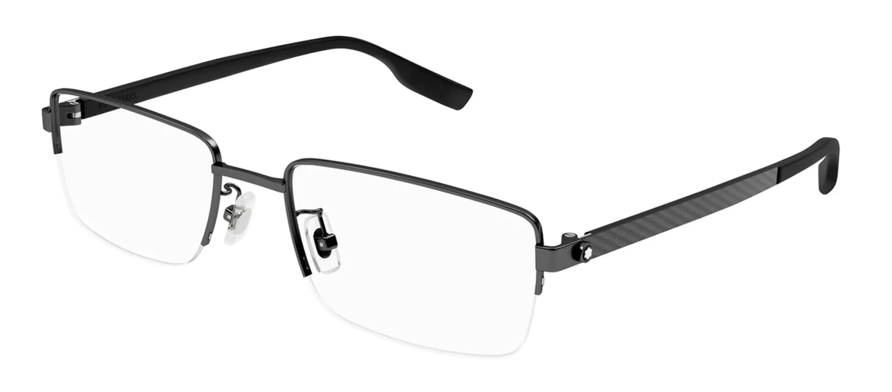 Montblanc MB 0188O 001 Rectangle Metal Black Eyeglasses with Logo Stamped Demo Lenses sold by Gaffos