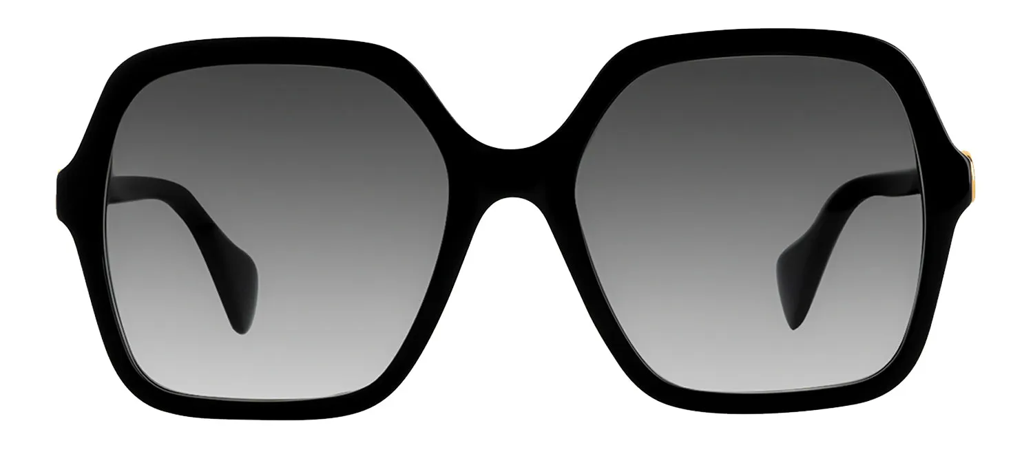 Gucci GG 1072S 001 Square Plastic Black Sunglasses with Grey Gradient Lens sold by Gaffos
