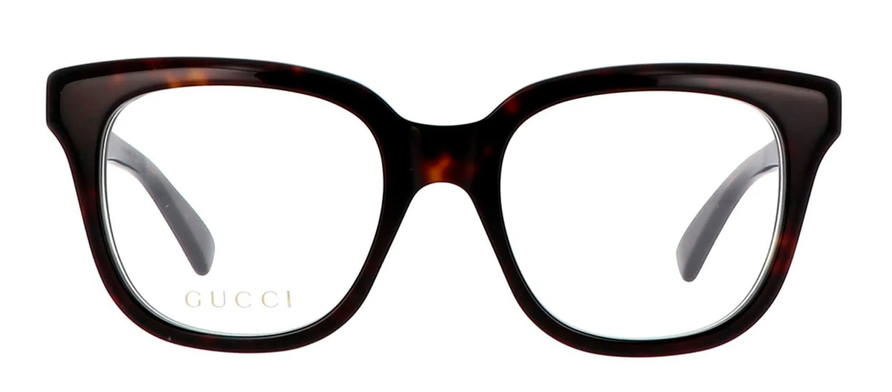 Gucci GG 1173O 002 Square Plastic Havana Eyeglasses with Logo Stamped Demo Lenses sold by Gaffos
