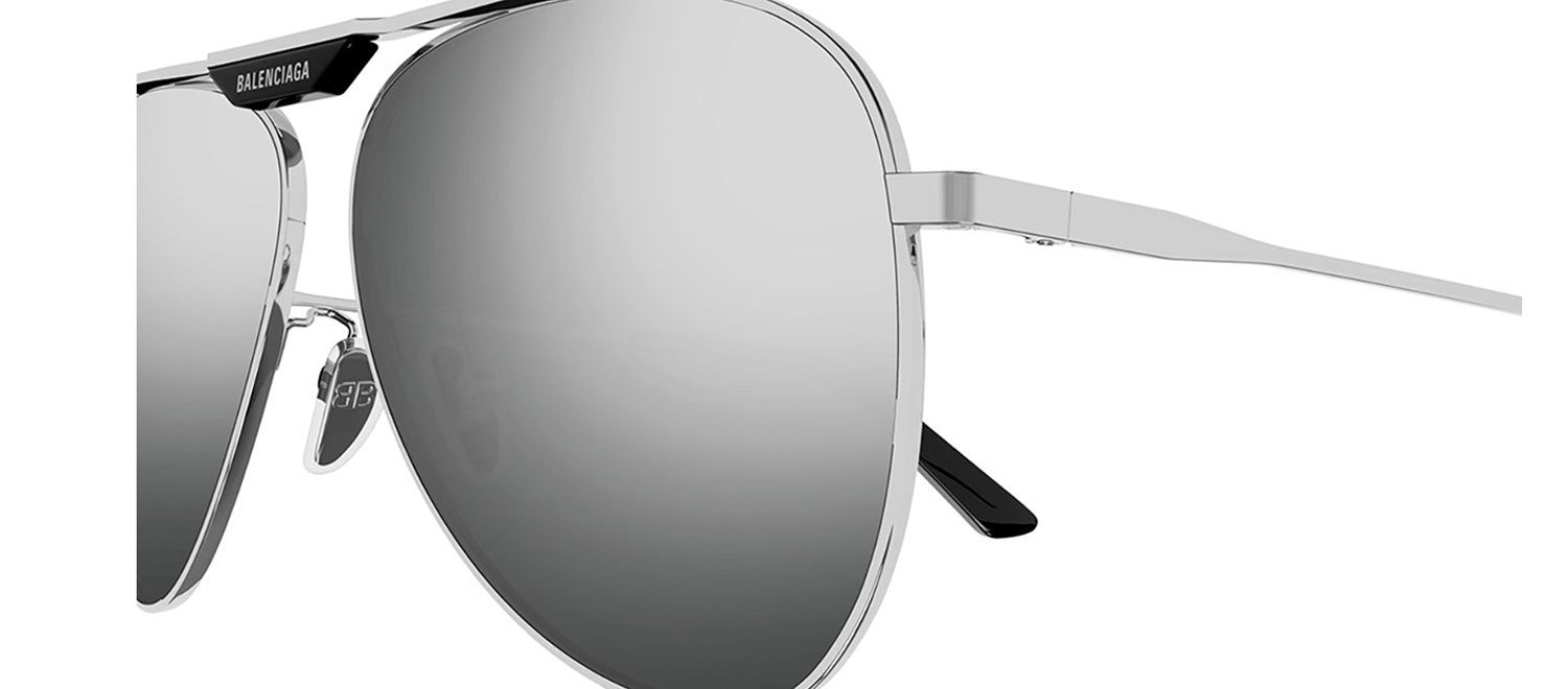 Balenciaga EVERYDAY BB 0244S 002 Aviator Metal Silver Sunglasses with Silver Mirror Lens sold by Gaffos product image thumbnail 3