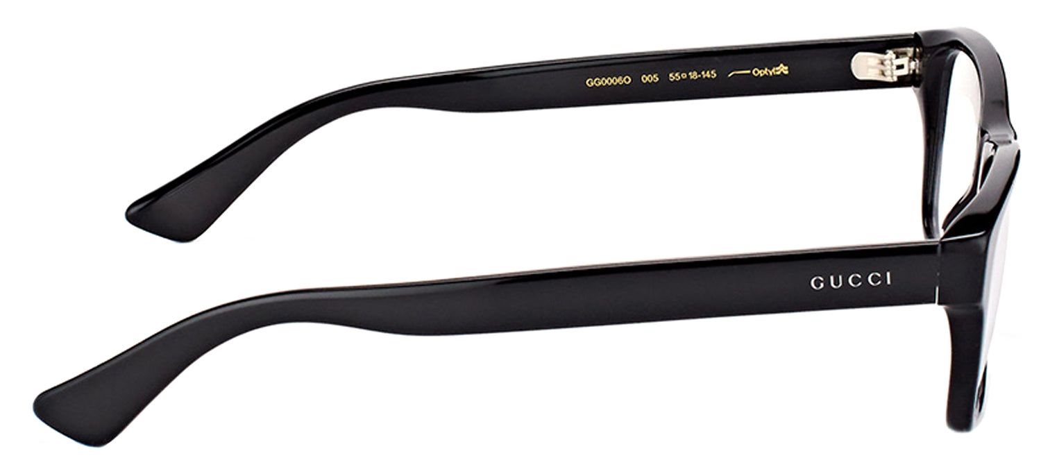 Gucci GG 0006O 005 Rectangle Acetate Black Eyeglasses with Demo Lens sold by Gaffos product image thumbnail 3