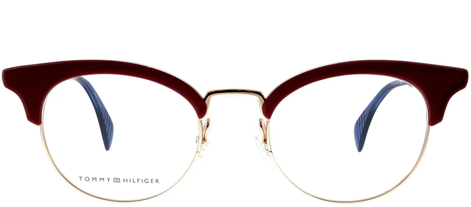 Tommy Hilfiger TH 1540 C9A Cat-eye Plastic Burgundy/ Red Eyeglasses with Demo Lens made by Gaffos