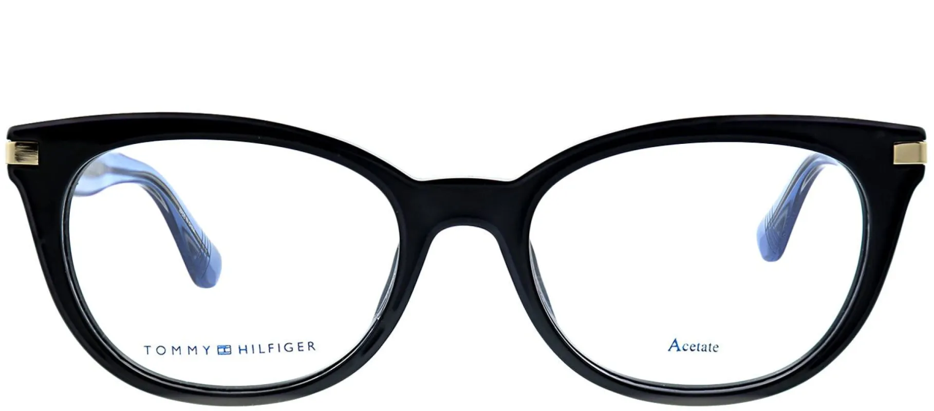 Tommy Hilfiger TH 1519 0Y4 Cat-eye Plastic Black Eyeglasses with Demo Lens made by Gaffos