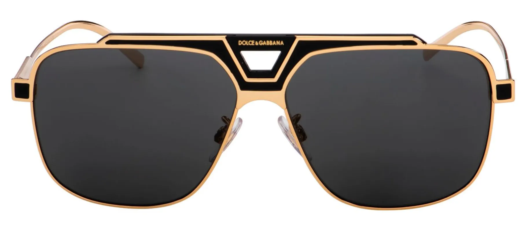 Dolce & Gabbana DG 2256 133487 Square Metal Black Sunglasses with Grey Lens sold by Gaffos