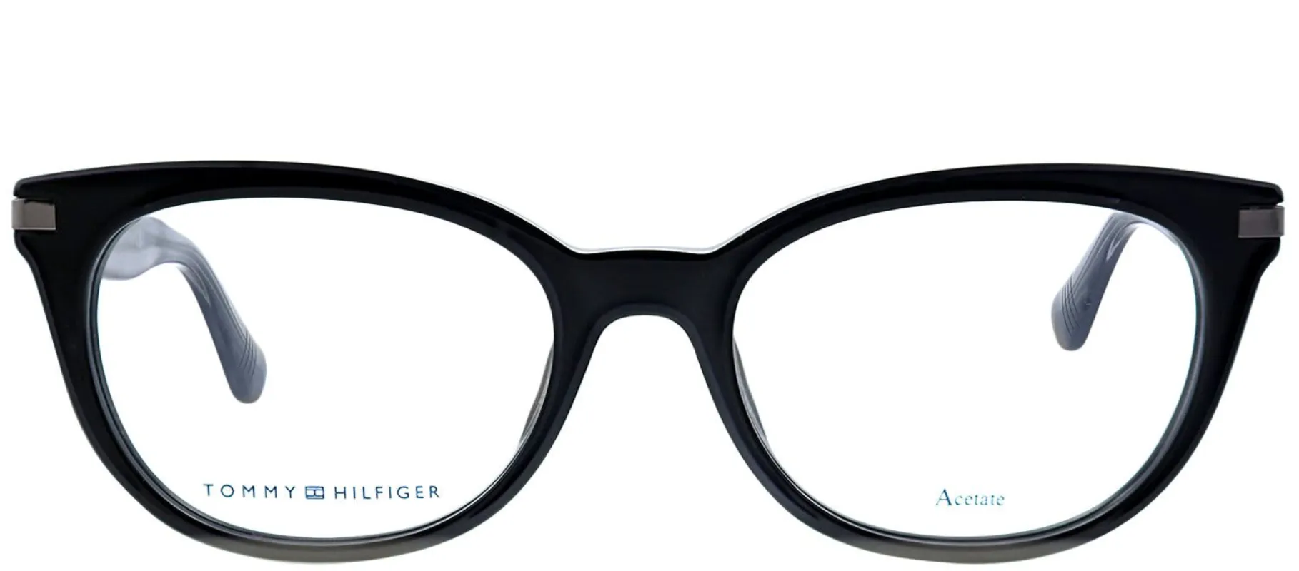 Tommy Hilfiger TH 1519 08A Cat-eye Plastic Black Eyeglasses with Demo Lens made by Gaffos
