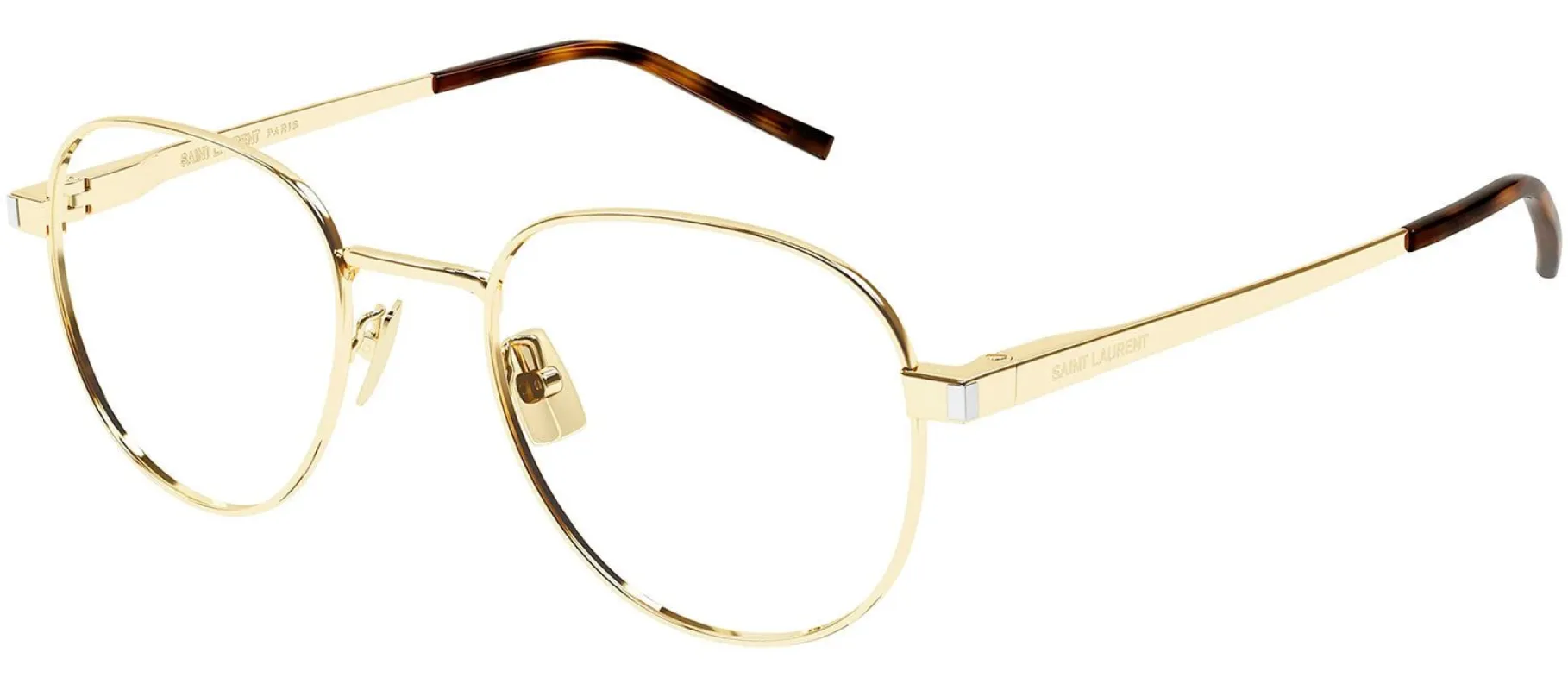 Saint Laurent SL 555 OPT 003 Round Metal Gold Eyeglasses with Clear Lens sold by Gaffos