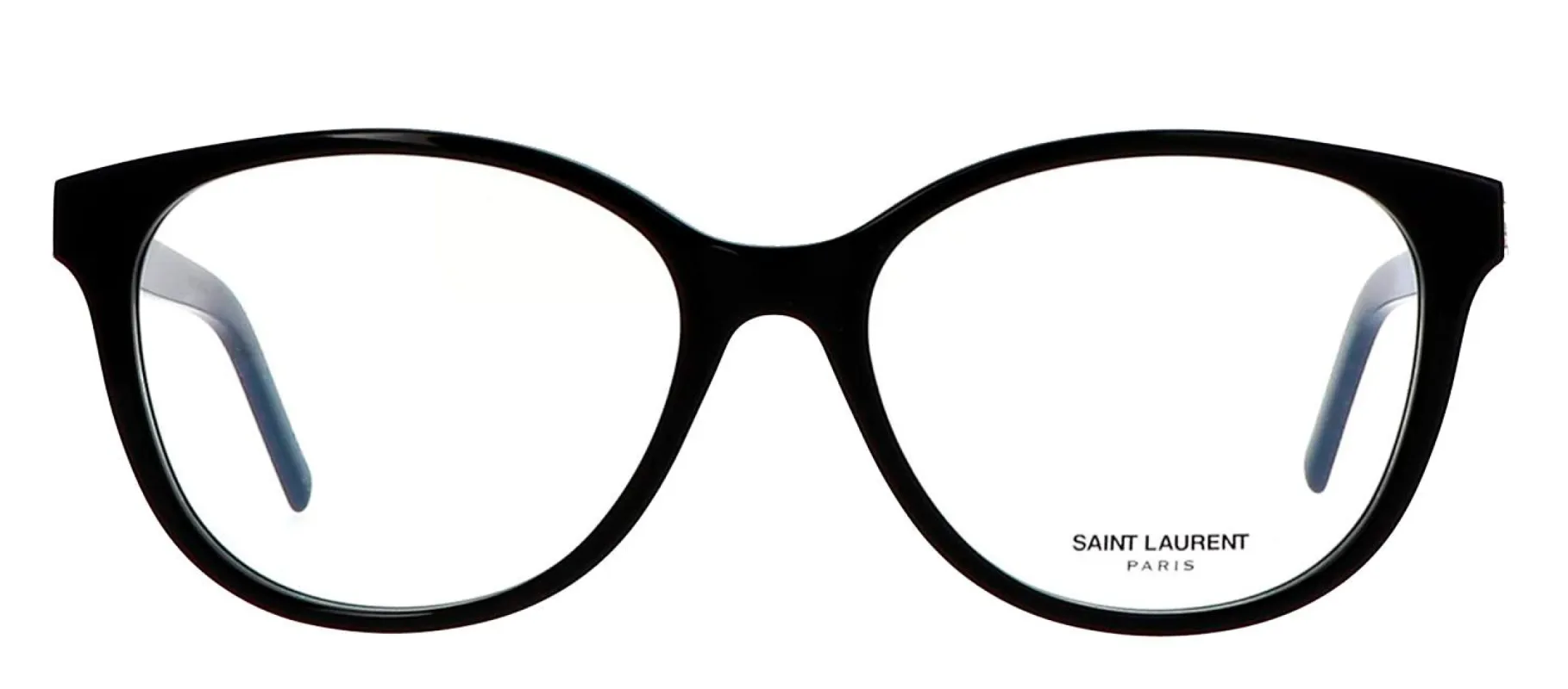 Saint Laurent SL M112O 001 Round Plastic Black Eyeglasses with Clear Lens sold by Gaffos