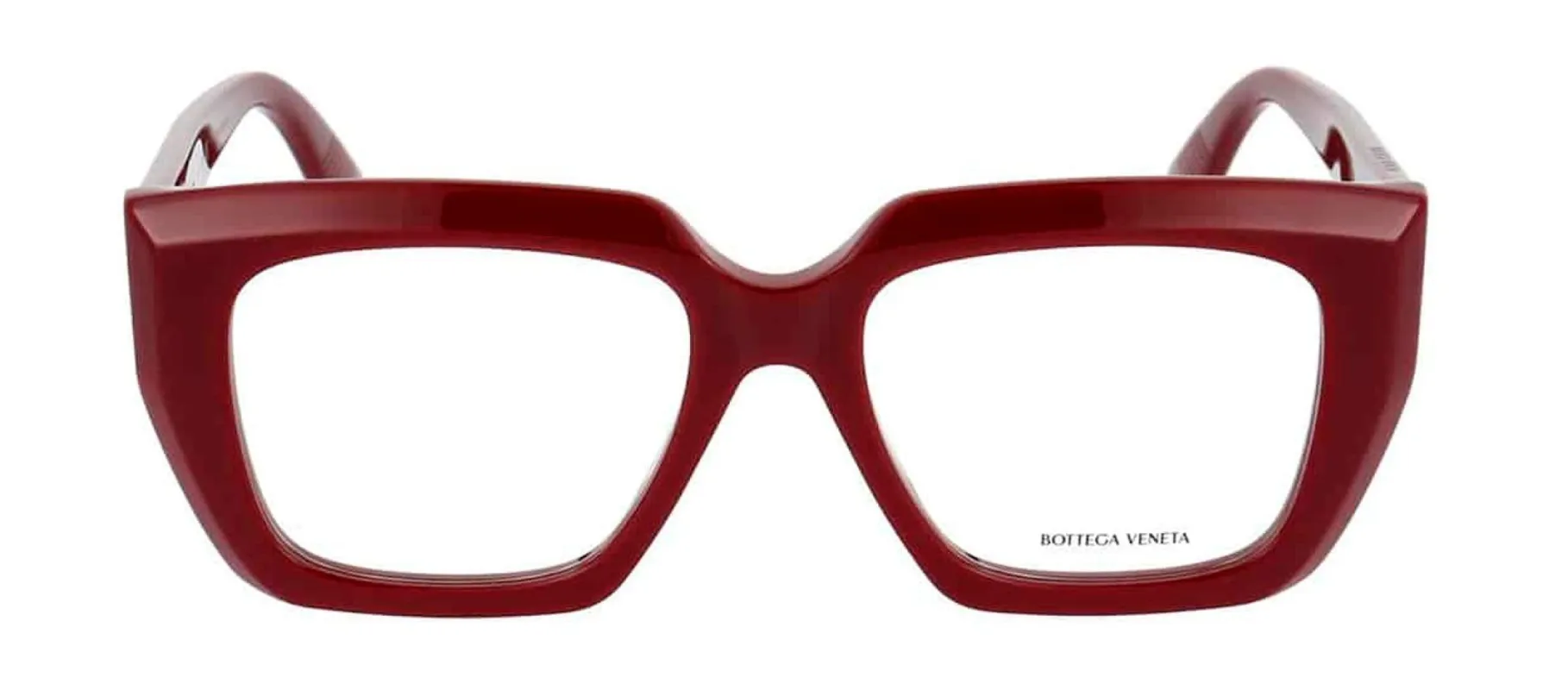 Bottega Veneta BV 1032O 003 Square Acetate Burgundy Eyeglasses with Logo Stamped Demo Lenses sold by Gaffos