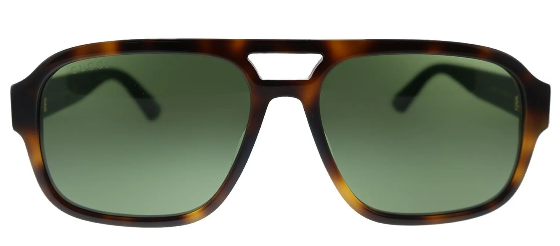 Gucci GG 0925S 002 Aviator Acetate Havana Sunglasses with Green Lens sold by Gaffos