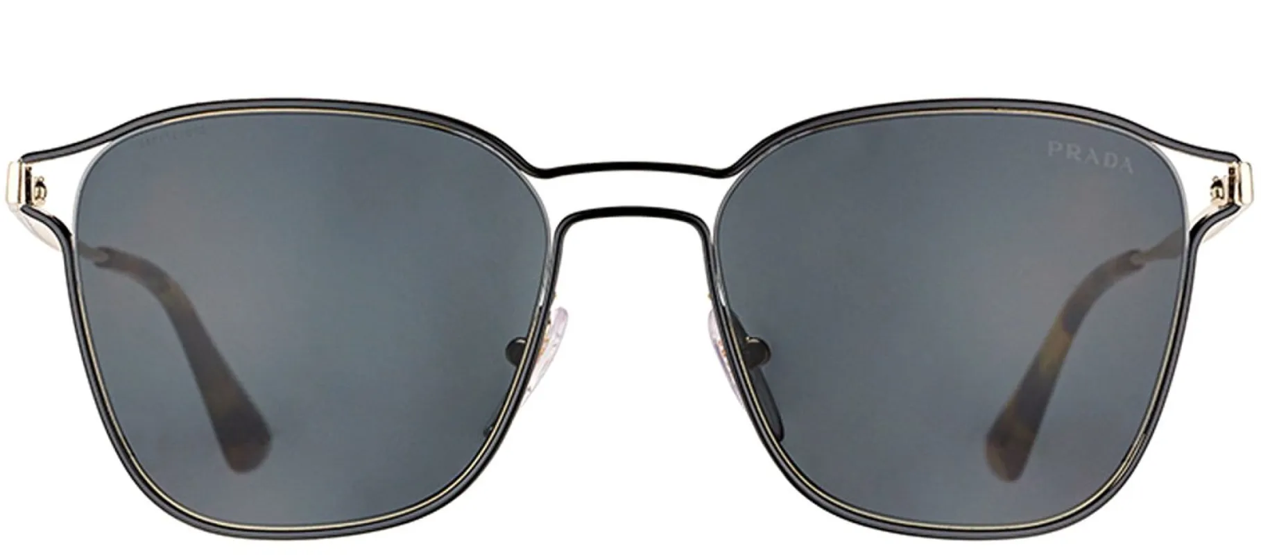 Prada PR 54TS 1AB5S0 Square Metal Black Sunglasses with Grey Lens sold by Gaffos