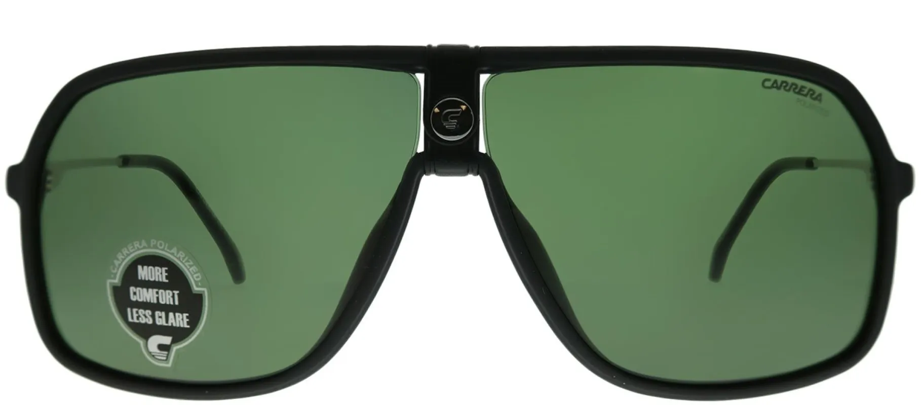 Carrera CA Carrera1019 003 UC Aviator Plastic Black Sunglasses with Green Polarized Lens sold by Gaffos
