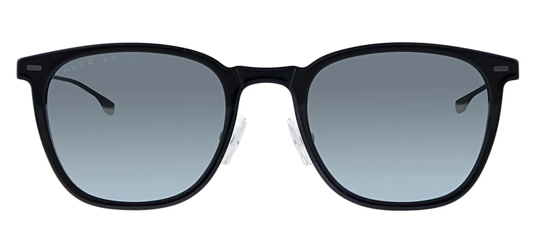 Hugo Boss BOSS 0974/S 09Q Square Plastic Black Sunglasses with Silver Mirror Lens made by Gaffos