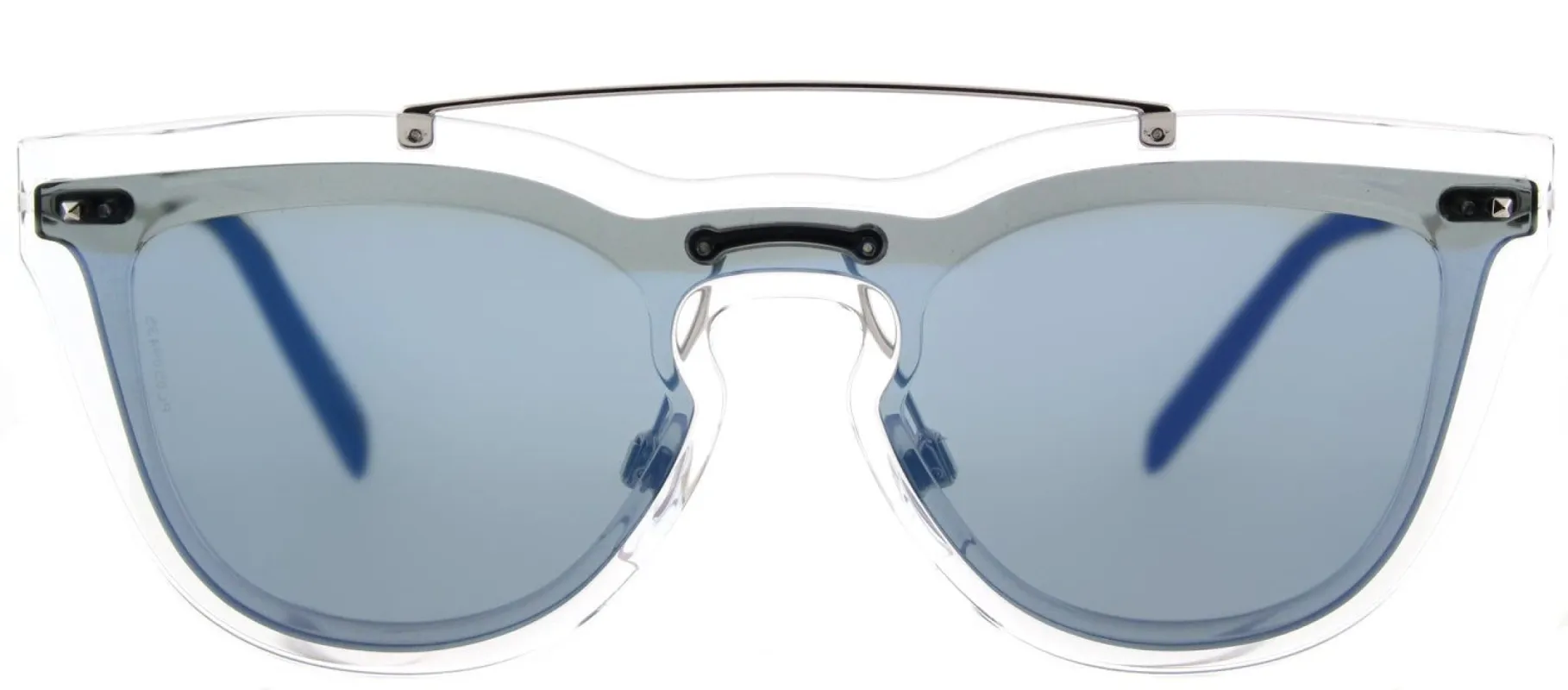 Valentino VA 4008 502455 Cat-Eye Plastic Clear Sunglasses with Blue Mirror Lens sold by Gaffos