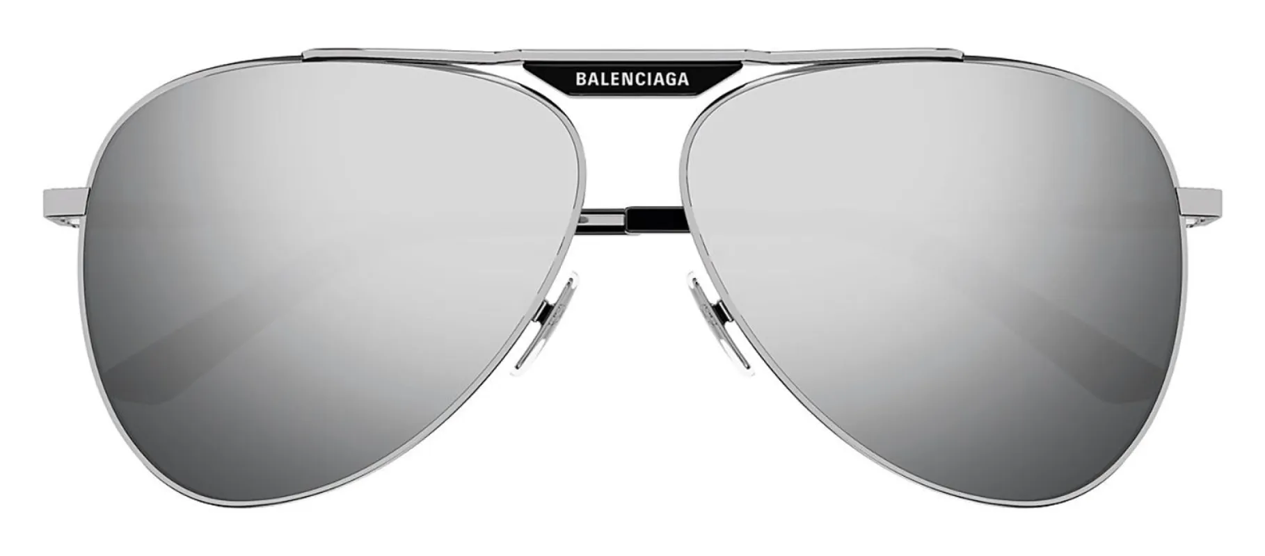 Balenciaga EVERYDAY BB 0244S 002 Aviator Metal Silver Sunglasses with Silver Mirror Lens sold by Gaffos