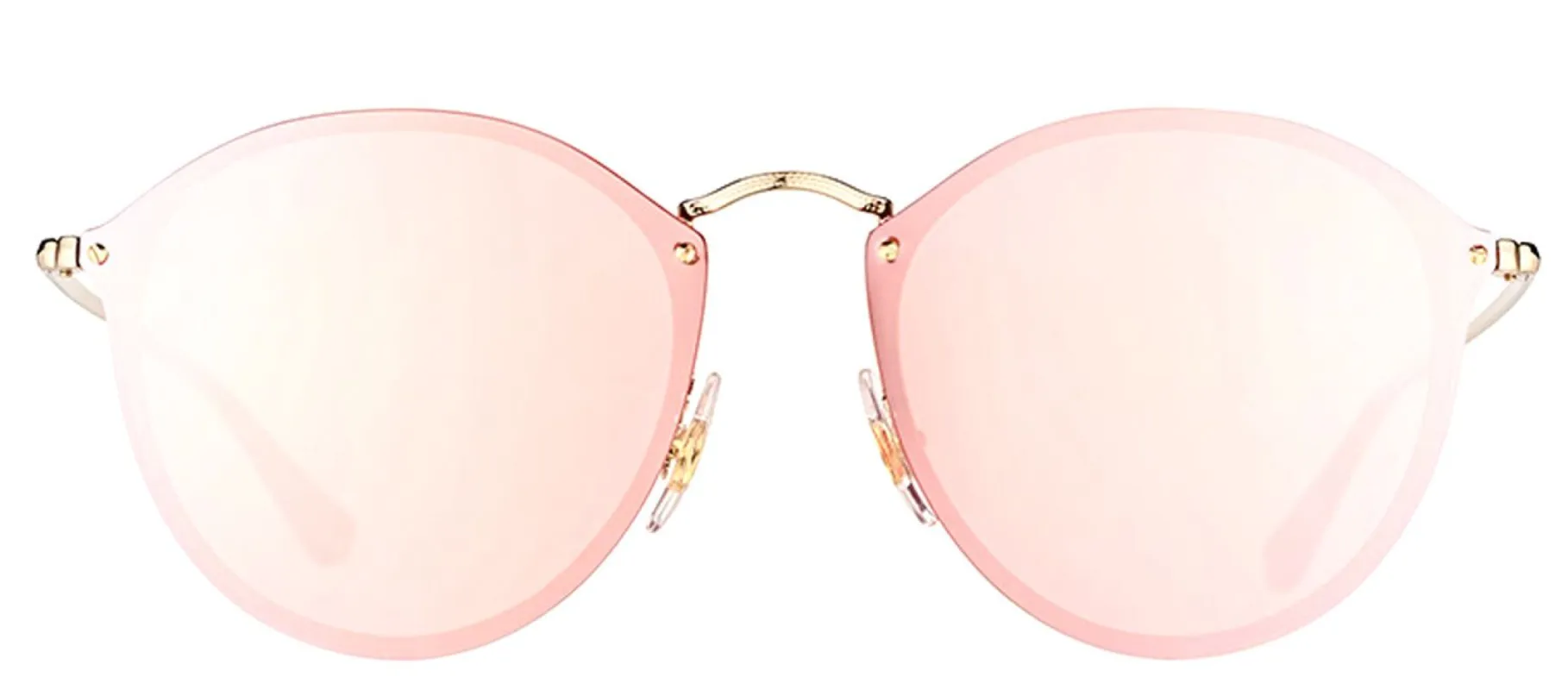 Ray-Ban RB 3574N 001/E4 Round Metal Gold Sunglasses with Pink Mirror Lens sold by Gaffos