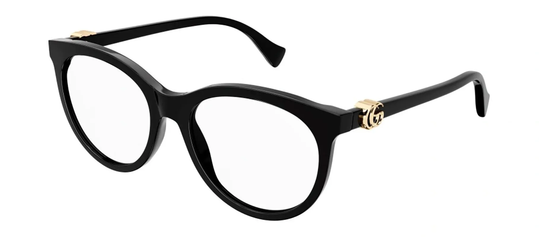 Gucci GG 1074O 004 Round Plastic Black Eyeglasses with Logo Stamped Demo Lenses sold by Gaffos
