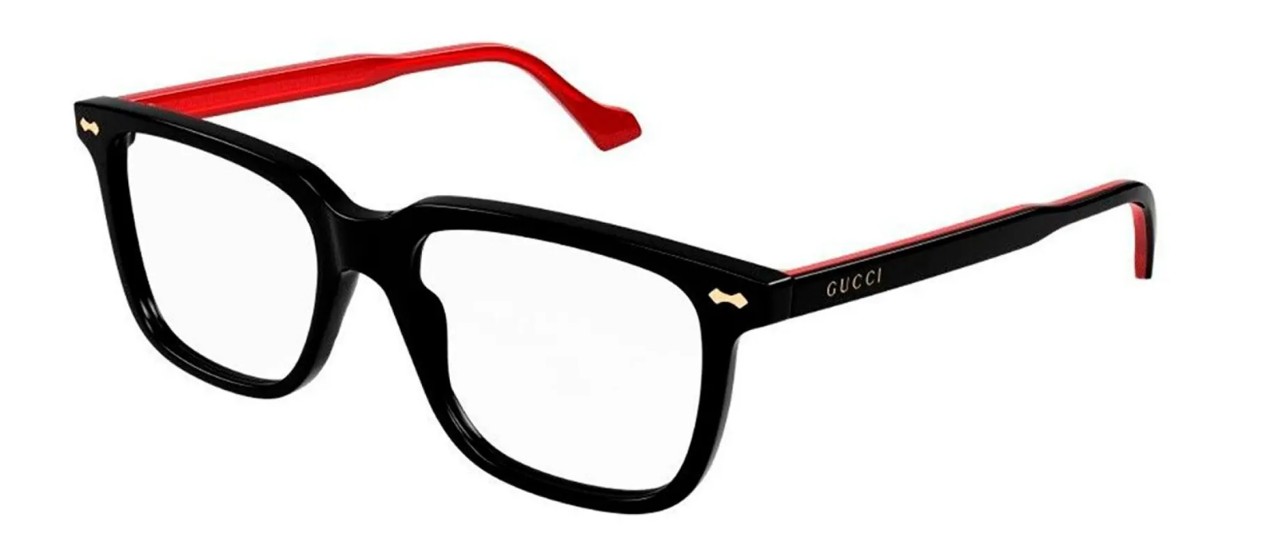 Gucci GG 0737O 014 Square Plastic Black Eyeglasses with Logo Stamped Demo Lenses sold by Gaffos