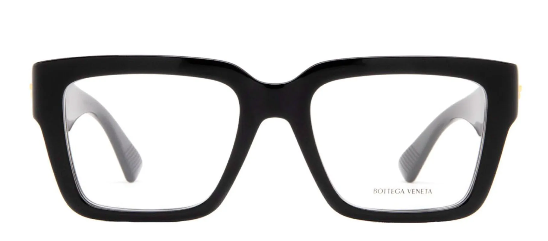 Bottega Veneta BV 1153O 005 Square Plastic Black Eyeglasses with Logo Stamped Demo Lenses sold by Gaffos