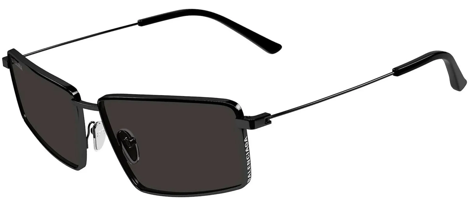 Balenciaga BB 0195S 001 Rectangle Metal Black Sunglasses with Grey Lens sold by Gaffos
