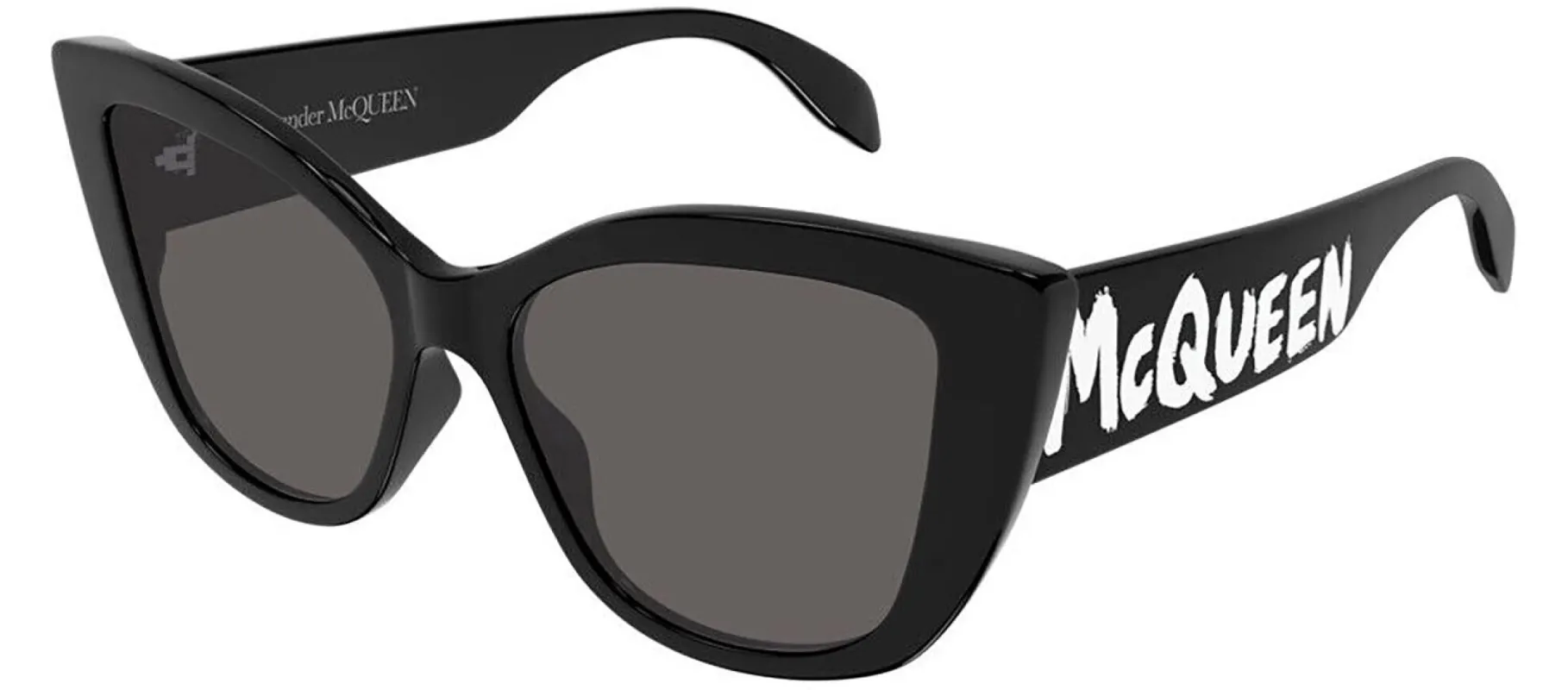 Alexander McQueen AM 0347S 001 Cat-Eye Plastic Black Sunglasses with Grey Lens sold by Gaffos