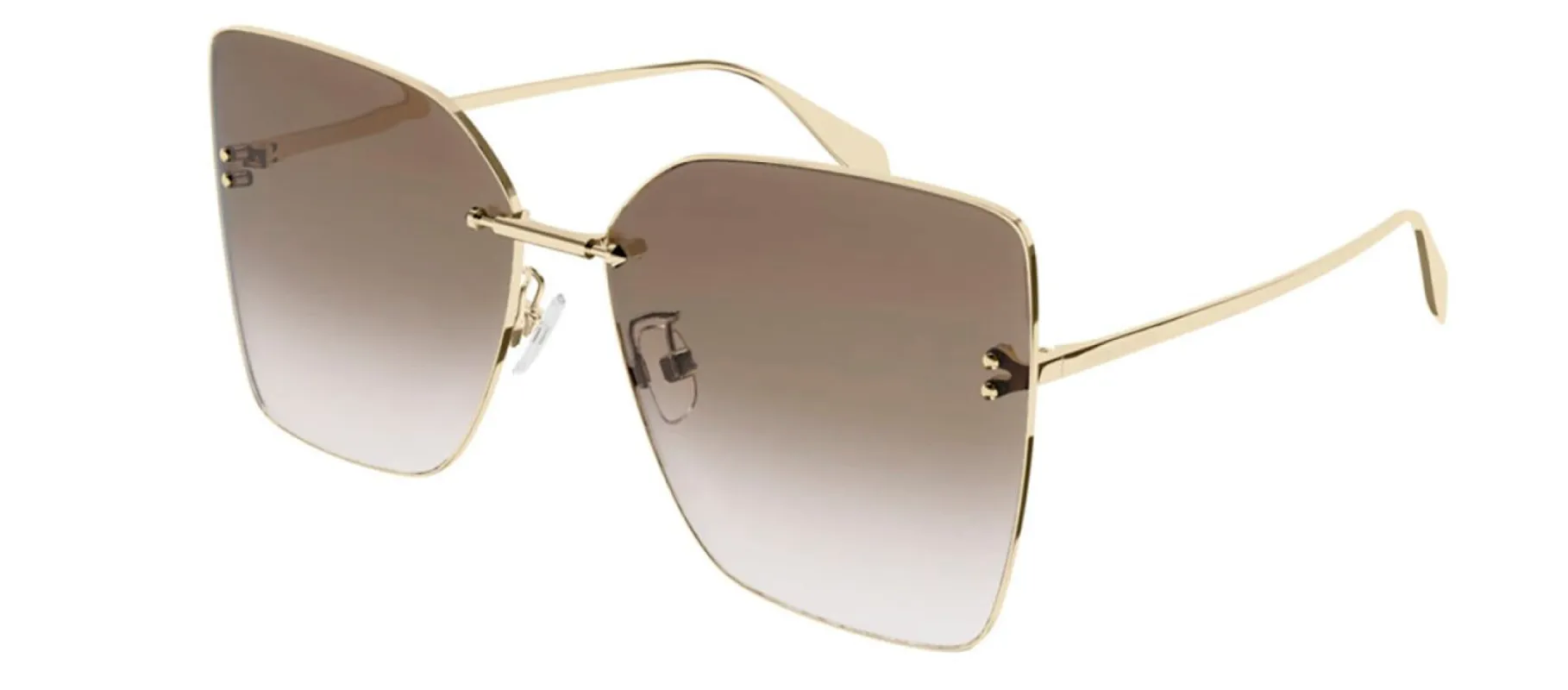 Alexander McQueen AM 0342S 002 Butterfly Metal Gold Sunglasses with Brown Gradient Lens sold by Gaffos