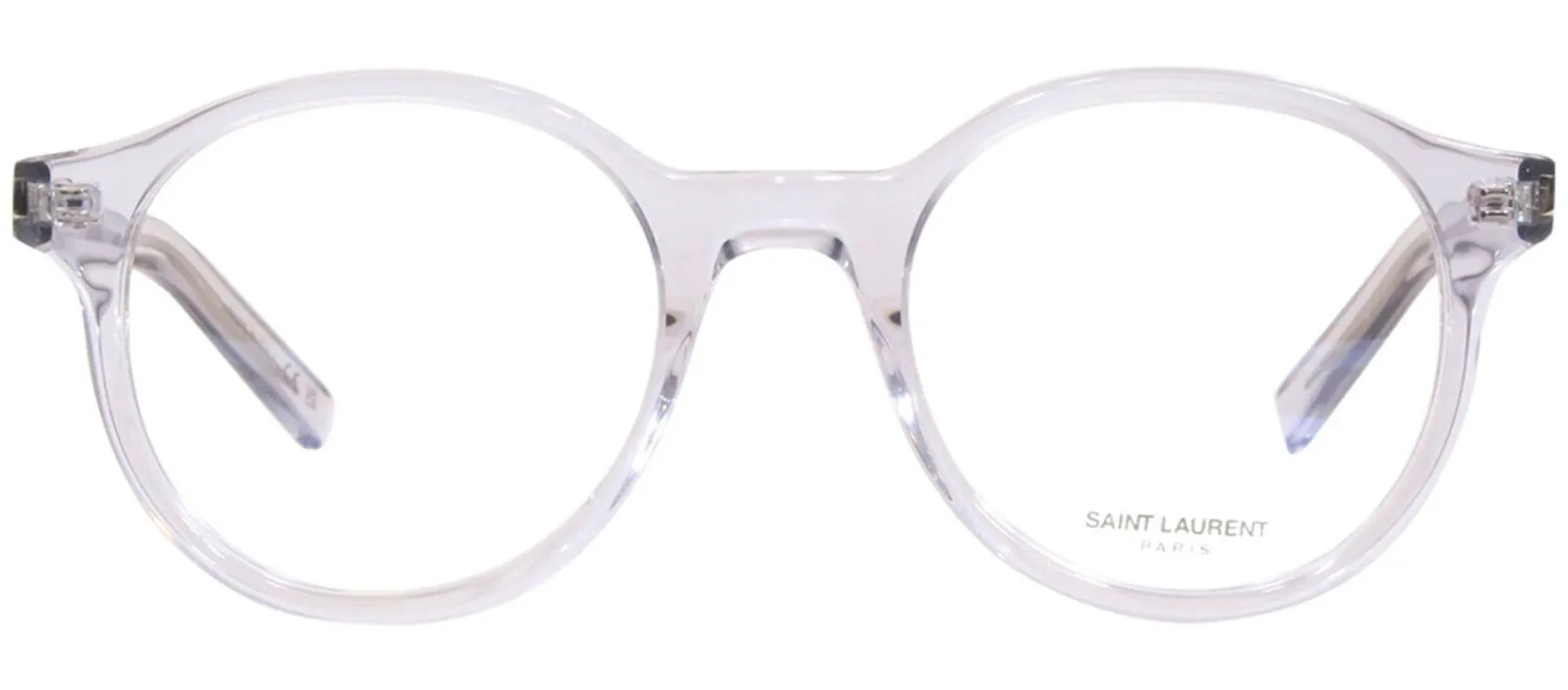 Saint Laurent SL 521 O 4 Round Plastic Grey Eyeglasses with Logo Stamped Demo Lenses sold by Gaffos