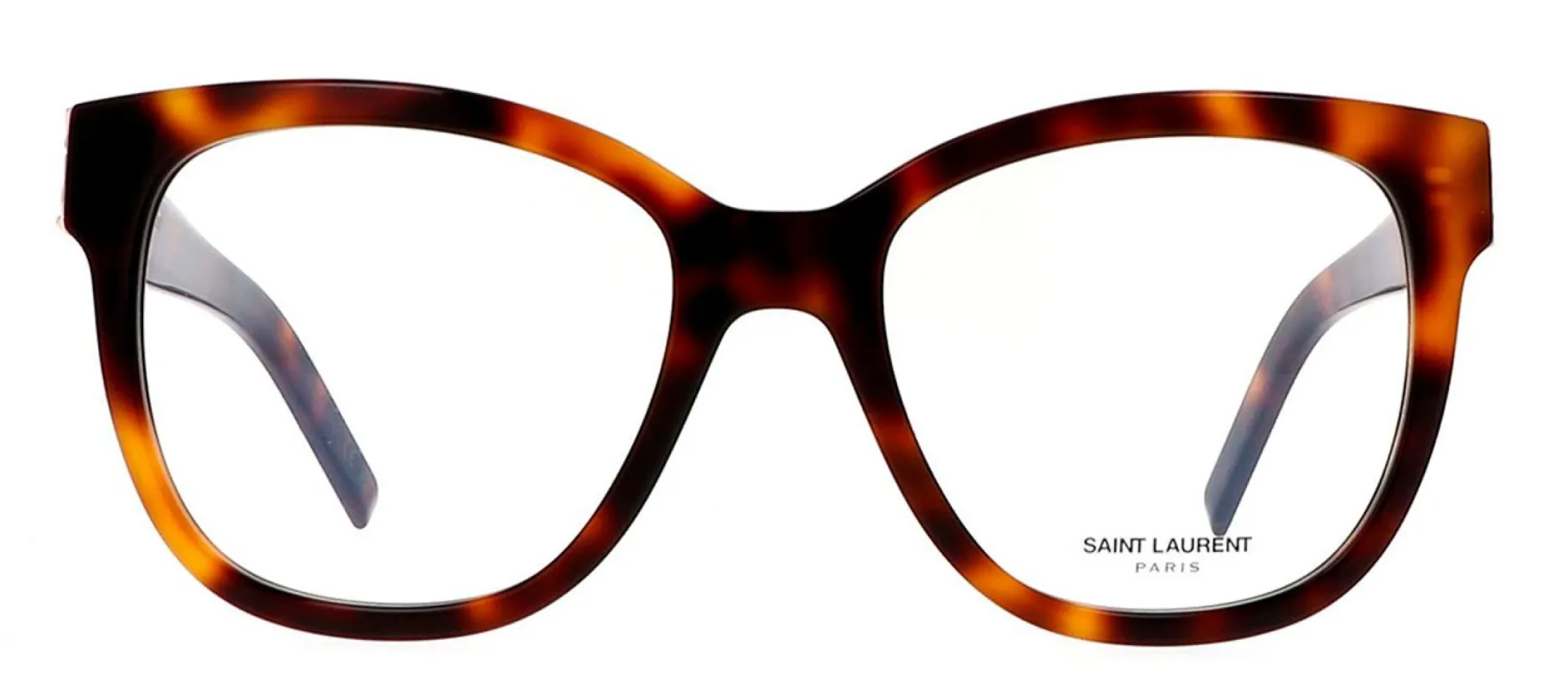 Saint Laurent SL M97O 3 Oversized Plastic Havana Eyeglasses with Logo Stamped Demo Lenses sold by Gaffos