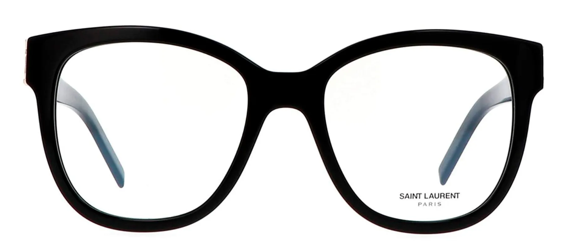 Saint Laurent SL M97O 1 Oversized Plastic Black Eyeglasses with Logo Stamped Demo Lenses sold by Gaffos