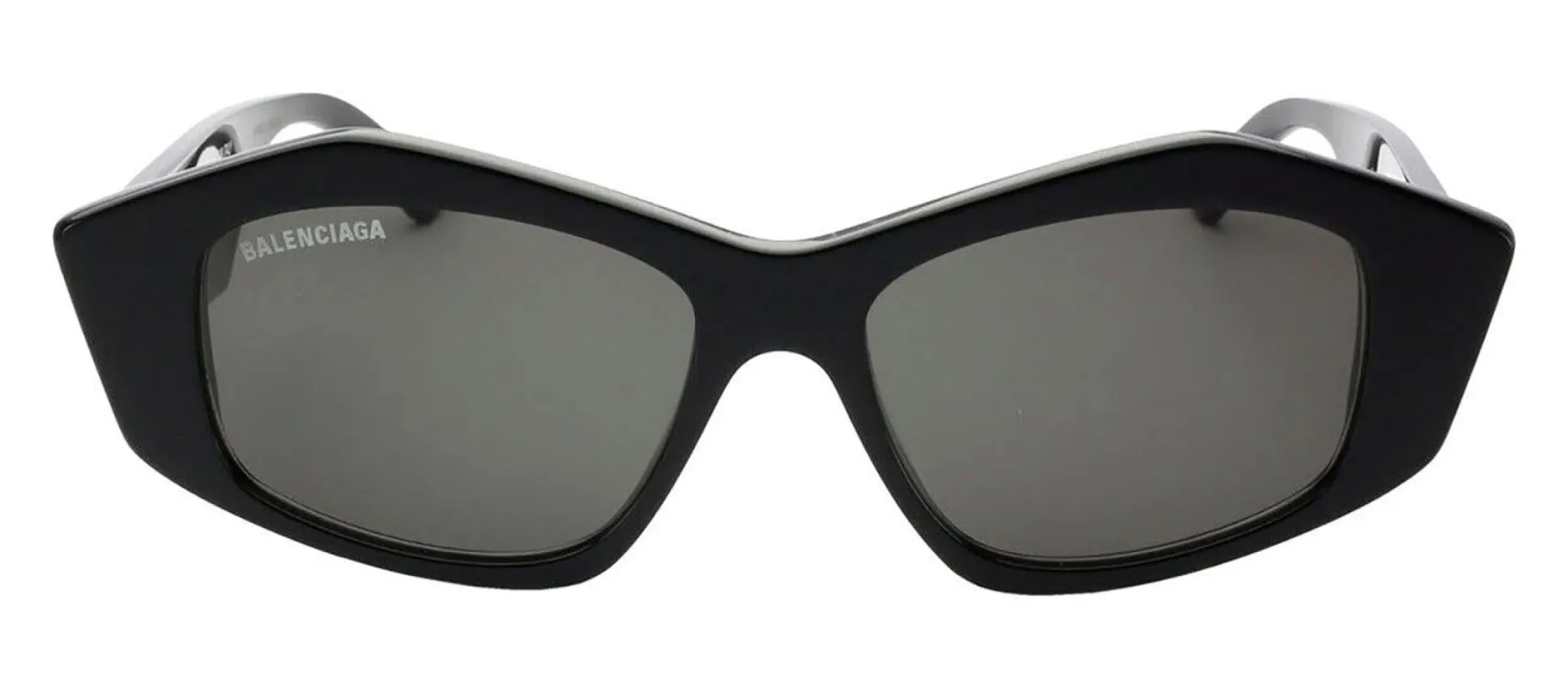 Balenciaga BB 0106S 001 Geometric Acetate Black Sunglasses with Grey Lens sold by Gaffos