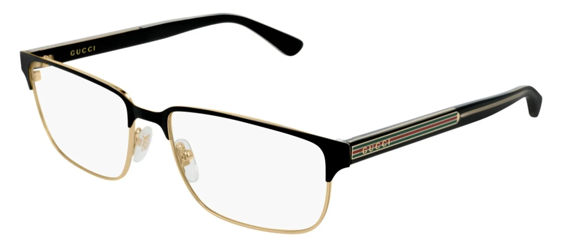 Gucci GG 0383O 004 Rectangle Metal Black Eyeglasses with Demo Lens sold by Gaffos