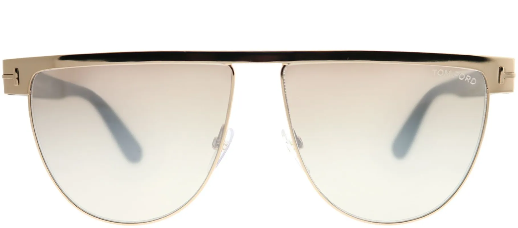 Tom Ford TF 570 28G Rectangle Metal Gold Sunglasses with Brown Mirror Gradient Lens sold by Gaffos