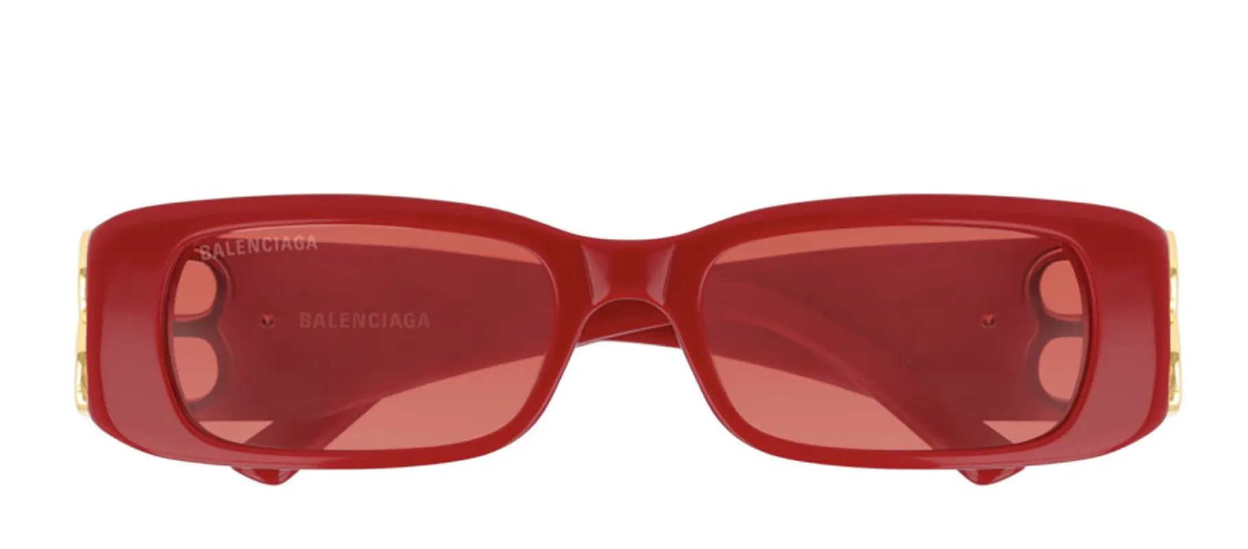 Balenciaga BB 0096S 003 Rectangle Acetate Red Sunglasses with Red Lens sold by Gaffos
