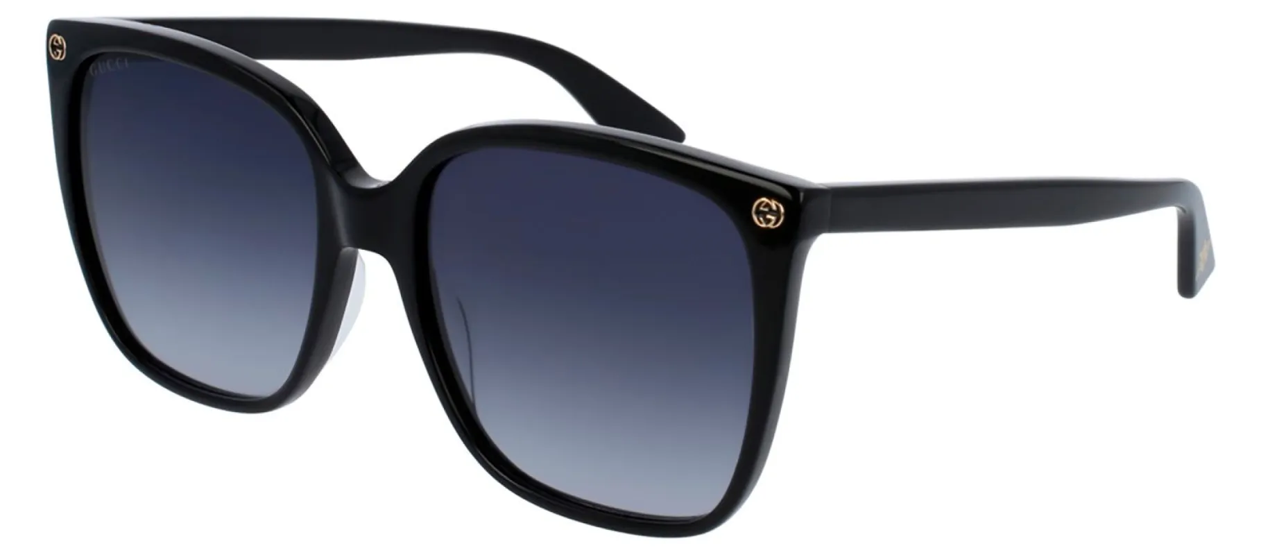 Gucci GG 0022S 001 Square Acetate Black Sunglasses with Grey Gradient Lens sold by Gaffos