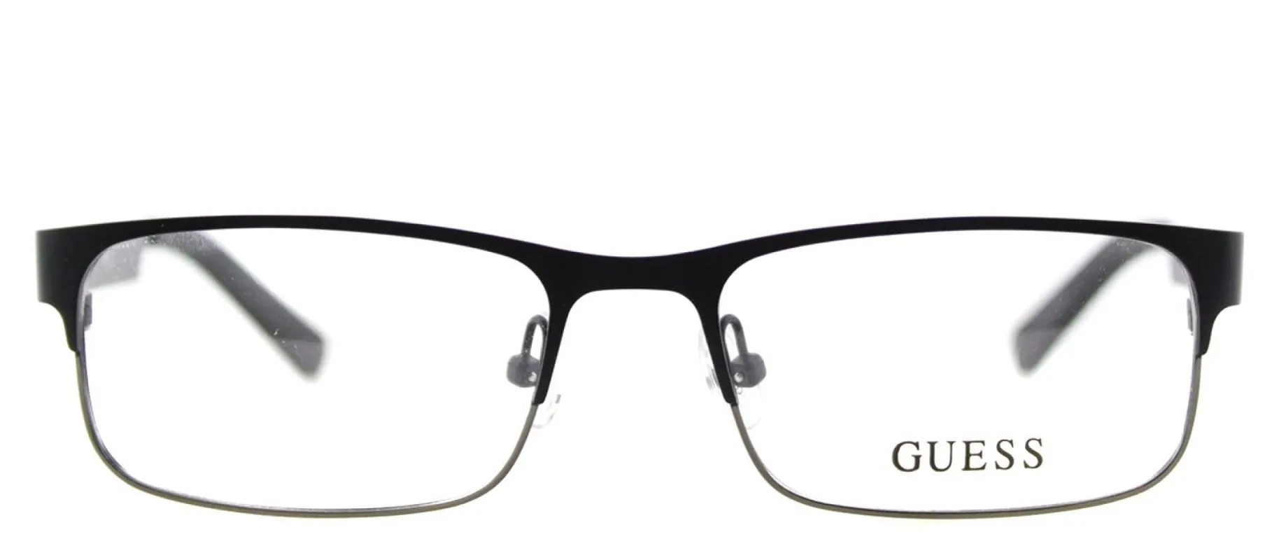 Guess GU 1731 BLKGUN Rectangle Metal Black Eyeglasses with Demo Lens sold by Gaffos