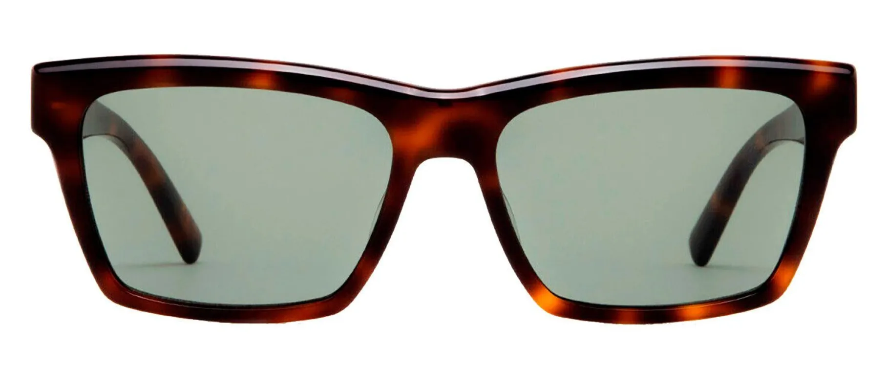 Saint Laurent SL M104 3 Rectangle Plastic Havana Sunglasses with Green Lens sold by Gaffos