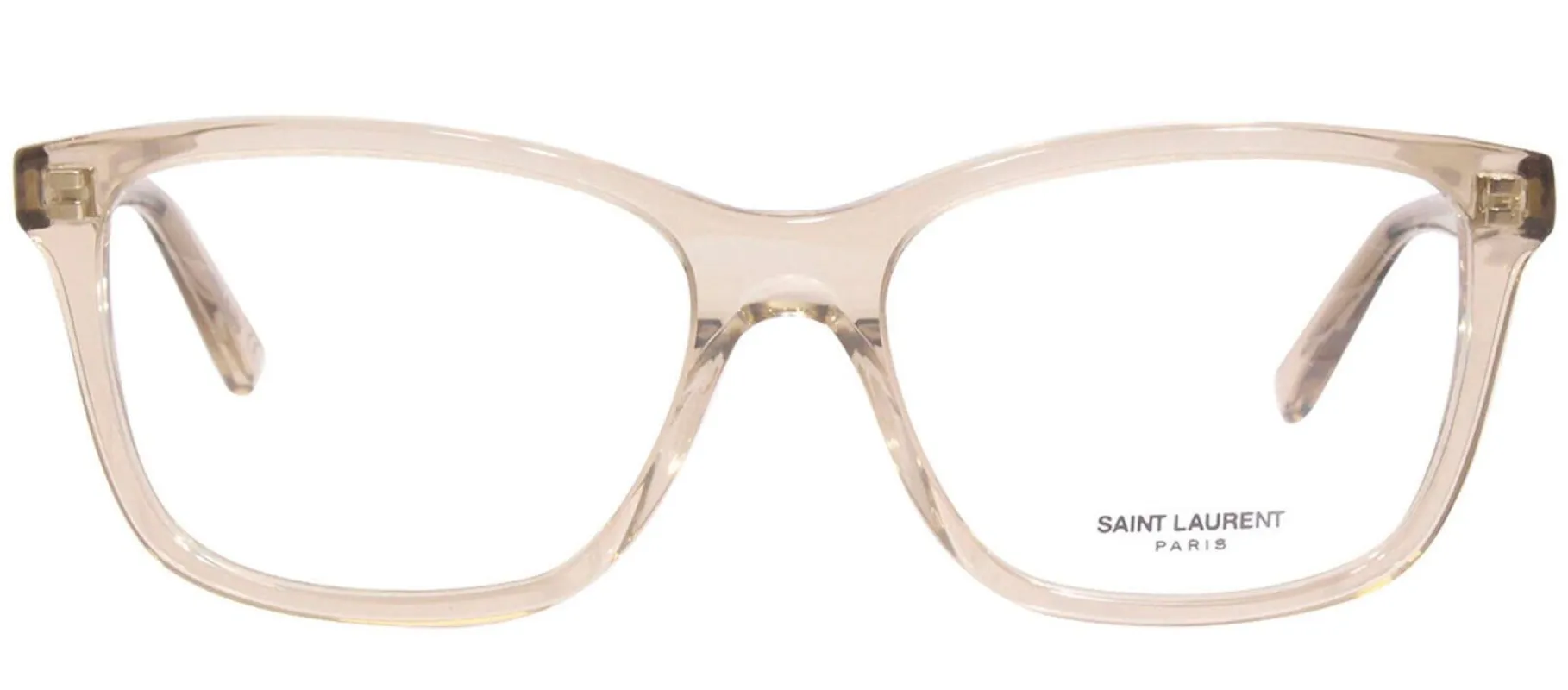 Saint Laurent SL 482O 3 Square Plastic Beige Eyeglasses with Logo Stamped Demo Lenses sold by Gaffos