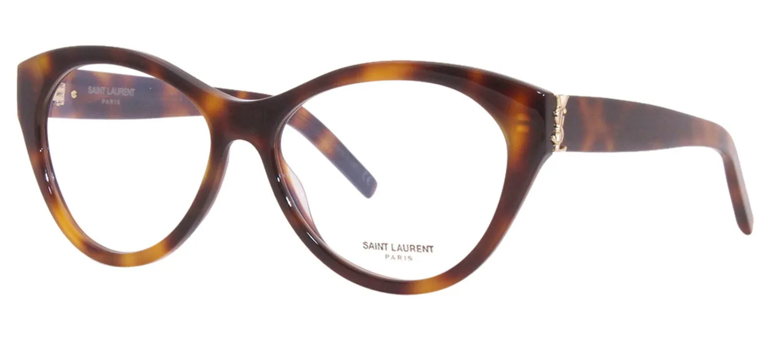 Saint Laurent SL M96O 3 Cat-Eye Plastic Havana Eyeglasses with Logo Stamped Demo Lenses sold by Gaffos product image thumbnail 2
